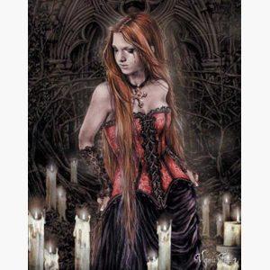 Αφίσες Φαντασίας - Victoria Frances, Gothic Girl Wearing Red Basque