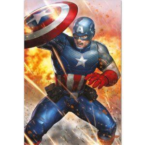 Αφίσες Marvel, Dc, Super Heroes - Captain America, Under Fire