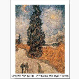 Αντίγραφα Ξένων Ζωγράφων - Vincent van Gogh - Cypresses And Two Figures