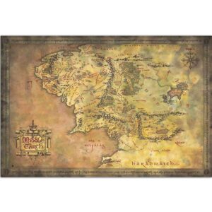 Κινηματογραφικές Αφίσες - Lord of the Rings, Map of the Middle Earth