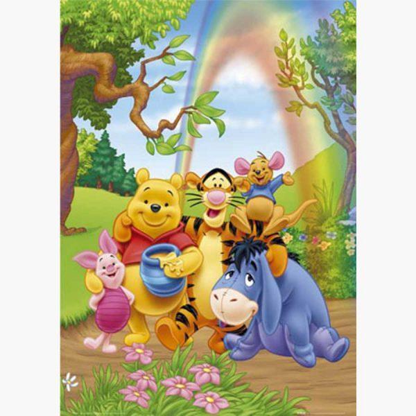 Παιδικές Αφίσες - Winnie the Pooh, Group Portrait in front of a Rainbow