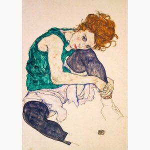 Puzzle - Egon Schiele, Seated Woman with Legs Drawn Up, 1917