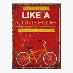 Ξύλινη Πινακίδα - Life is like a Long Ride