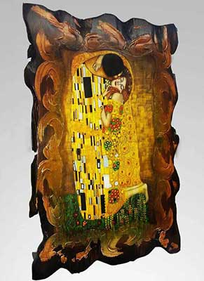 Μεταμορφώνουμε σε Έργα Τέχνης τις αναμνήσεις Ξύλινο Κάδρο – Gustav Klimt the kiss