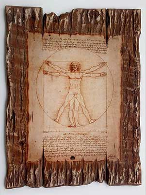 Ξύλινο Κάδρο – Leonardo da Vinci Vitruvian man