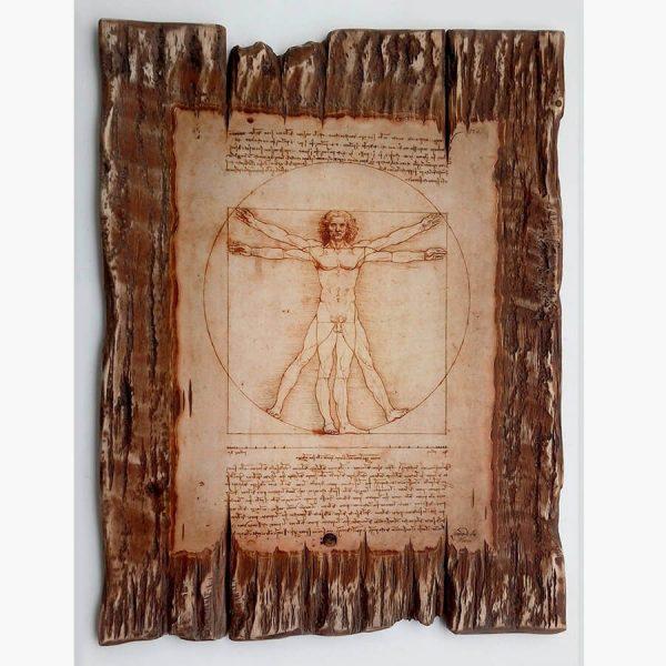 Ξύλινο Κάδρο - Leonardo da Vinci Vitruvian man